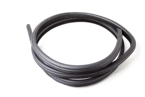 Black rubber insulator for elements of the body, doors or trunk, for sound in Stock Photos