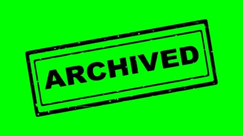 Black rubber stamp archived text animation Stock Footage 340902685