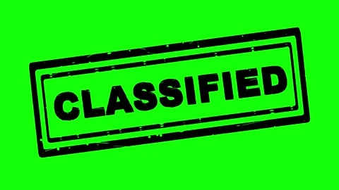 Black rubber stamp classified text line boil effect animation Stock Footage 342148732