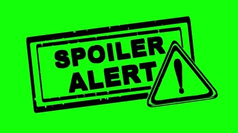 Black rubber stamp spoiler alert line boil effect animation Stock Footage 342079684