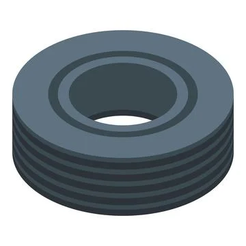 Black rubber tire lying in horizontal position Stockillustratie