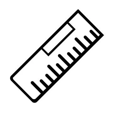 Black ruler icon on white background Stock Illustration