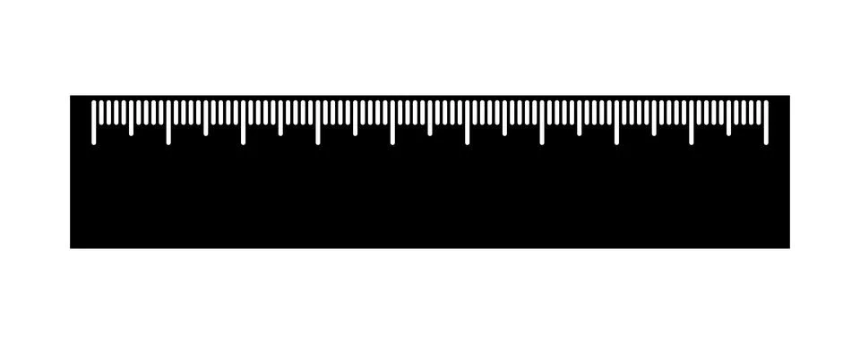 Black Ruler with White Markings Vector Stock Illustration