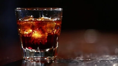 Black russian cocktail Stock Footage 80309226