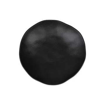 Black rustic ceramic plate isolated over white background Stock Photos