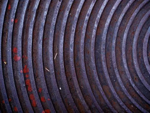 Black rusty stacked curve embossed iron pattern Foto stock