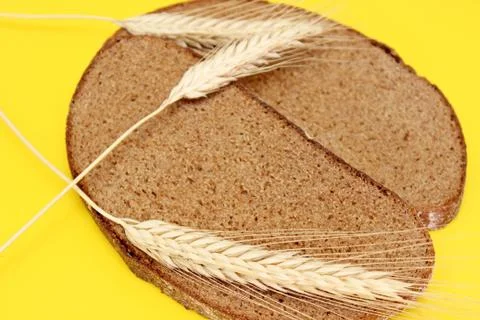 Black rye bread spikes rye Stock Photos