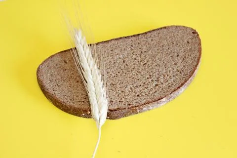 Black rye bread spikes rye Stock Photos