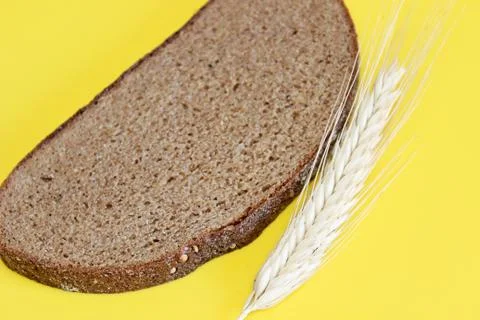 Black rye bread spikes rye Stock Photos