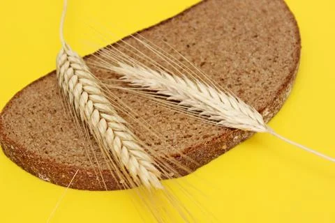 Black rye bread spikes rye Stock Photos