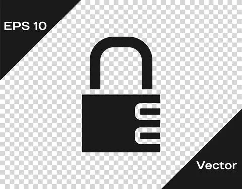 Black Safe combination lock icon isolated on transparent background. Combination イラスト素材