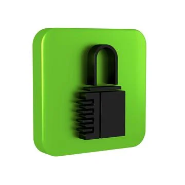 Black Safe combination lock icon isolated on transparent background. Combin.. Stock Illustration