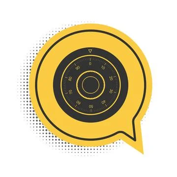 Black Safe combination lock wheel icon isolated on white background. Protection Illustrazione stock