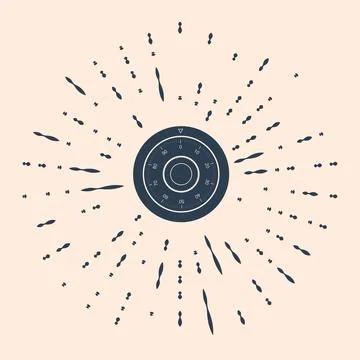 Black Safe combination lock wheel icon isolated on beige background. Protection 스톡 일러스트