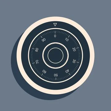 Black Safe combination lock wheel icon isolated on grey background. Protection Stock-Illustration