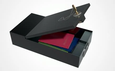 Black Safe Deposit Box Stock Illustration