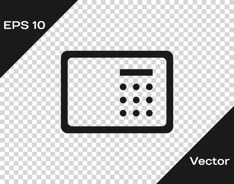 Black Safe icon isolated on transparent background. The door safe a bank va.. Stock Illustration