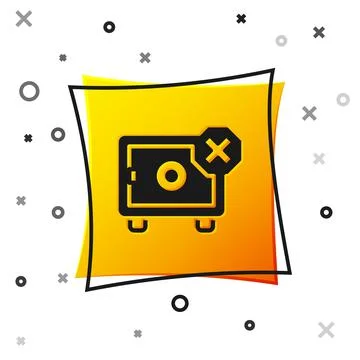 Black Safe icon isolated on white background. The door safe a bank vault with a Ilustración de archivo