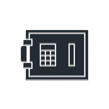 Black Safe icon isolated on white background. The door safe a bank vault wi.. 库存插图