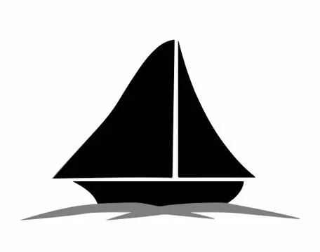 Black sailboat silhouette vector Stock Illustration