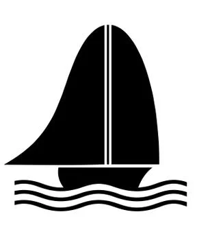 Black sailboat silhouette vector Stock Illustration