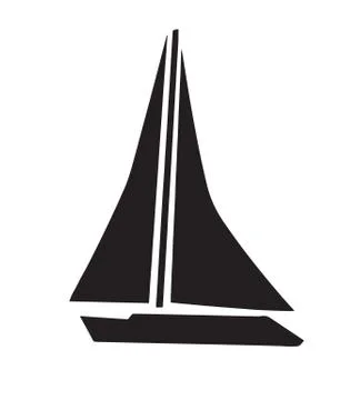 Black sailboat silhouette vector Stock Illustration