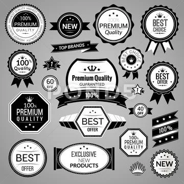 Black sale labels set Stock Illustration