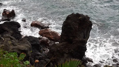 Black sand beach 3 Stock Footage 115377474