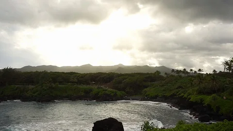 Black sand beach 6 Stock Footage 115377855