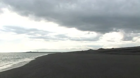 Black sand beach Stock Footage 35937195