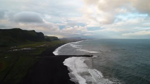 Black sand beach Video stock 86874269