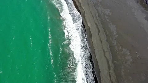 Black Sand Beach Stock Footage 169975593