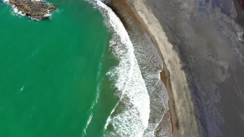 Black Sand Beach Stock Footage 169975595