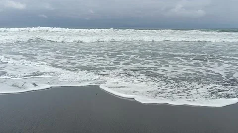 Black sand beach Stock Footage 235962805