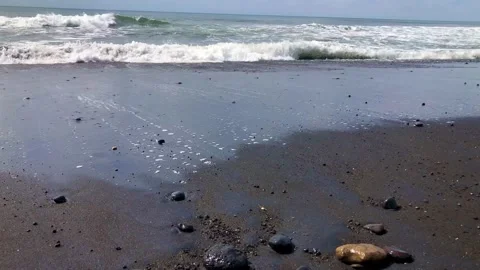 Black Sand Beach Stock Footage 329460330
