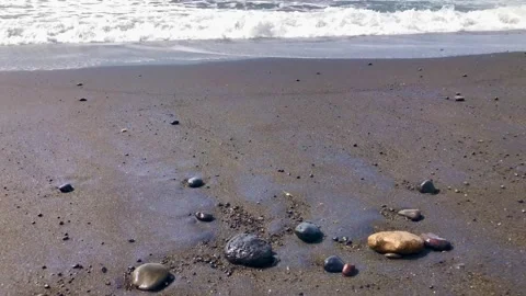Black Sand Beach Stock Footage 329460400