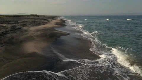 Black sand coastline Video stock 153372880