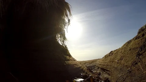 Black Sand Dunes In Eyrarbakki south coast. Iceland Stock Footage 118310367