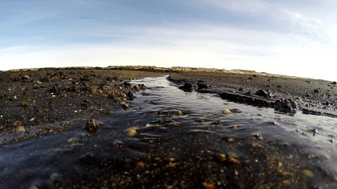 Black Sand Dunes In Eyrarbakki south coast. Iceland Stock Footage 118314111