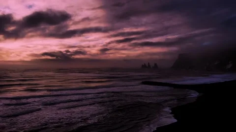 Black Sands in Iceland Stock Footage 233254793