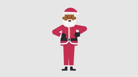 Black Santa Claus Pointing Below Video stock 205035196