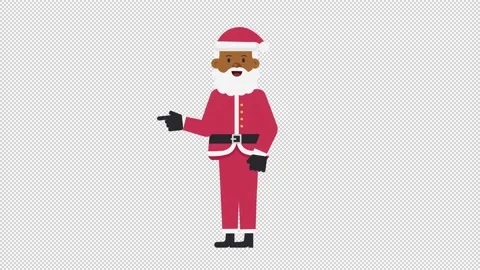Black Santa Claus Pointing Left Stock Footage 205035202