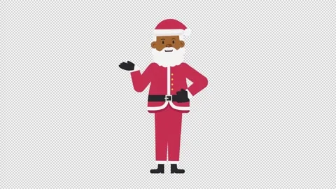 Black Santa Claus Talking Video stock 205054013
