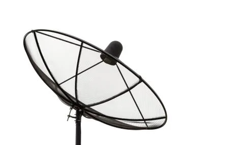 Black satellite communication disk Stock Photos