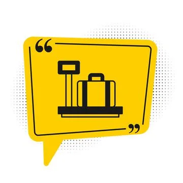 Black Scale with suitcase icon isolated on white background. Logistic and Stock Illustration