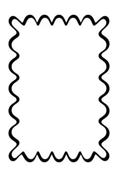 Black Scalloped Wave Rectangle Frame for Creative Designs Illustrazione stock