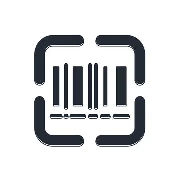 Black Scanner scanning bar code icon isolated on white background. Barcode .. Stock-Illustration
