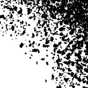 Black Scattered Leaf Corner Border On White Background Stock Illustration