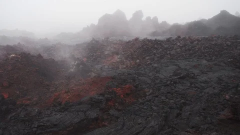 Black scenery of Lava fields Video stock 116955832