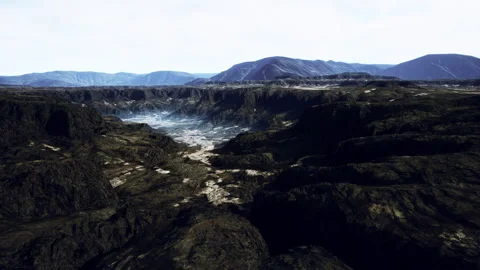 Black scenery of Lava fields Vídeos de archivo 234819147